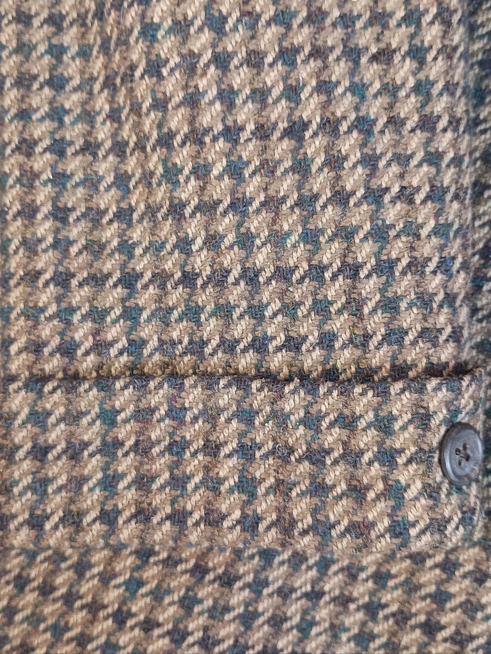 Lauren Ralph Lauren Women's 10 Silk & Wool Houndstooth Equestrian Blazer Vintage - Picture 7 of 8